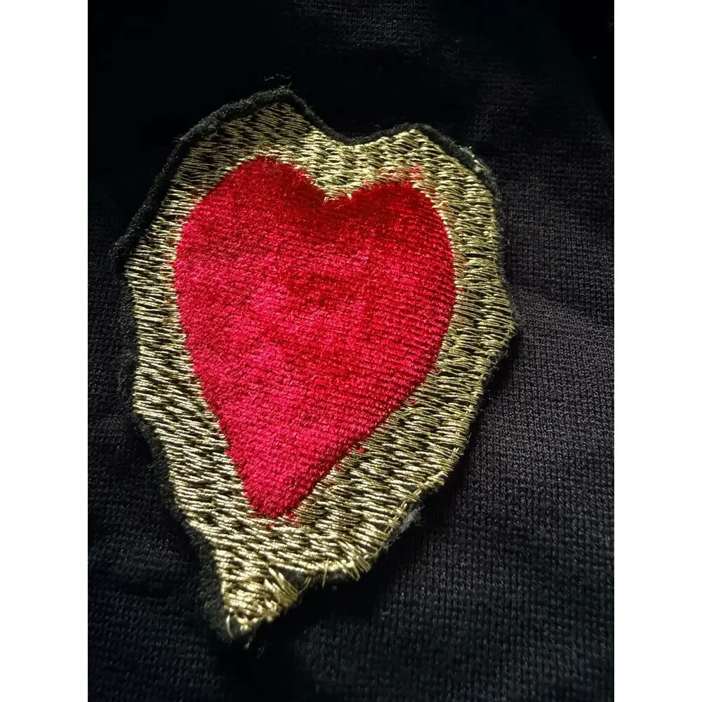 LiaLea Black Velvet Sleeve Shirt with Removable Heart Patch Pin Size 5-6